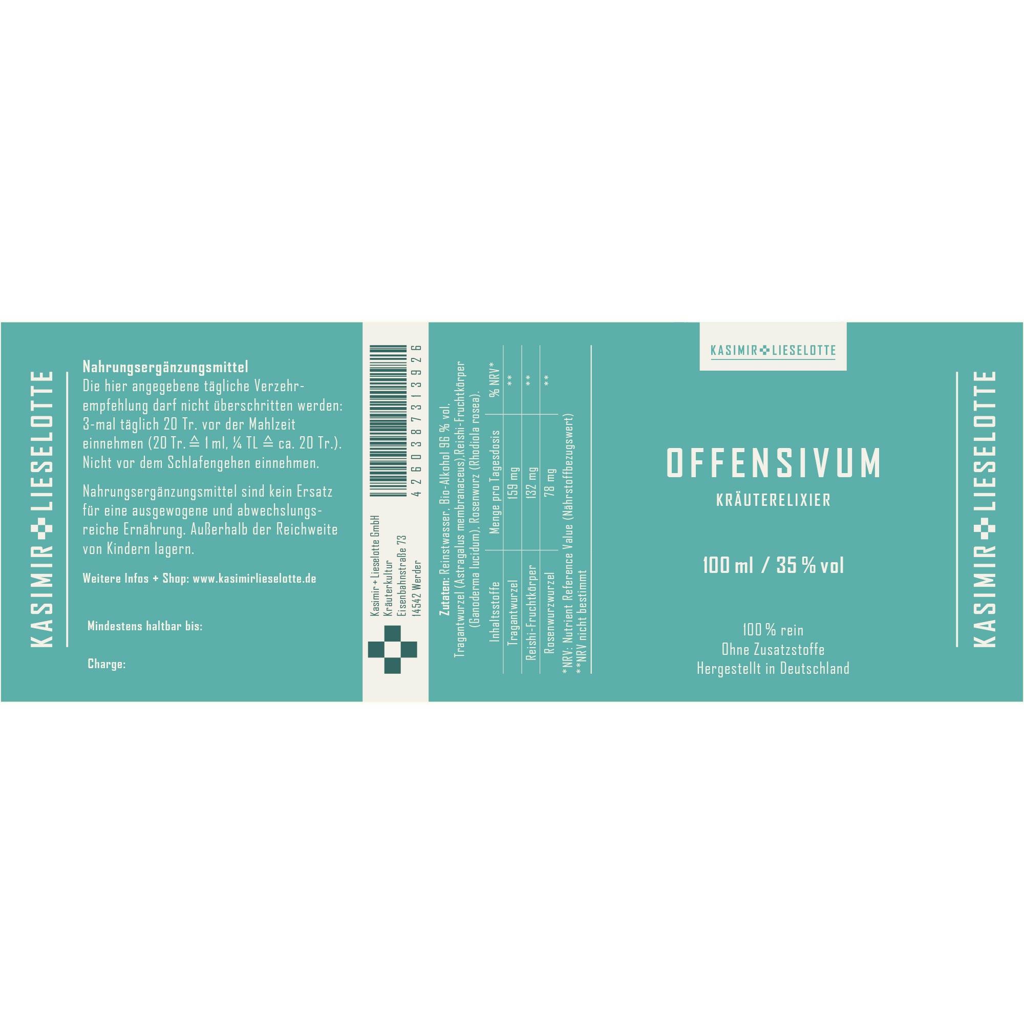 Offensivum, Kräuterelixier, Flasche, 100 ml, 35% vol