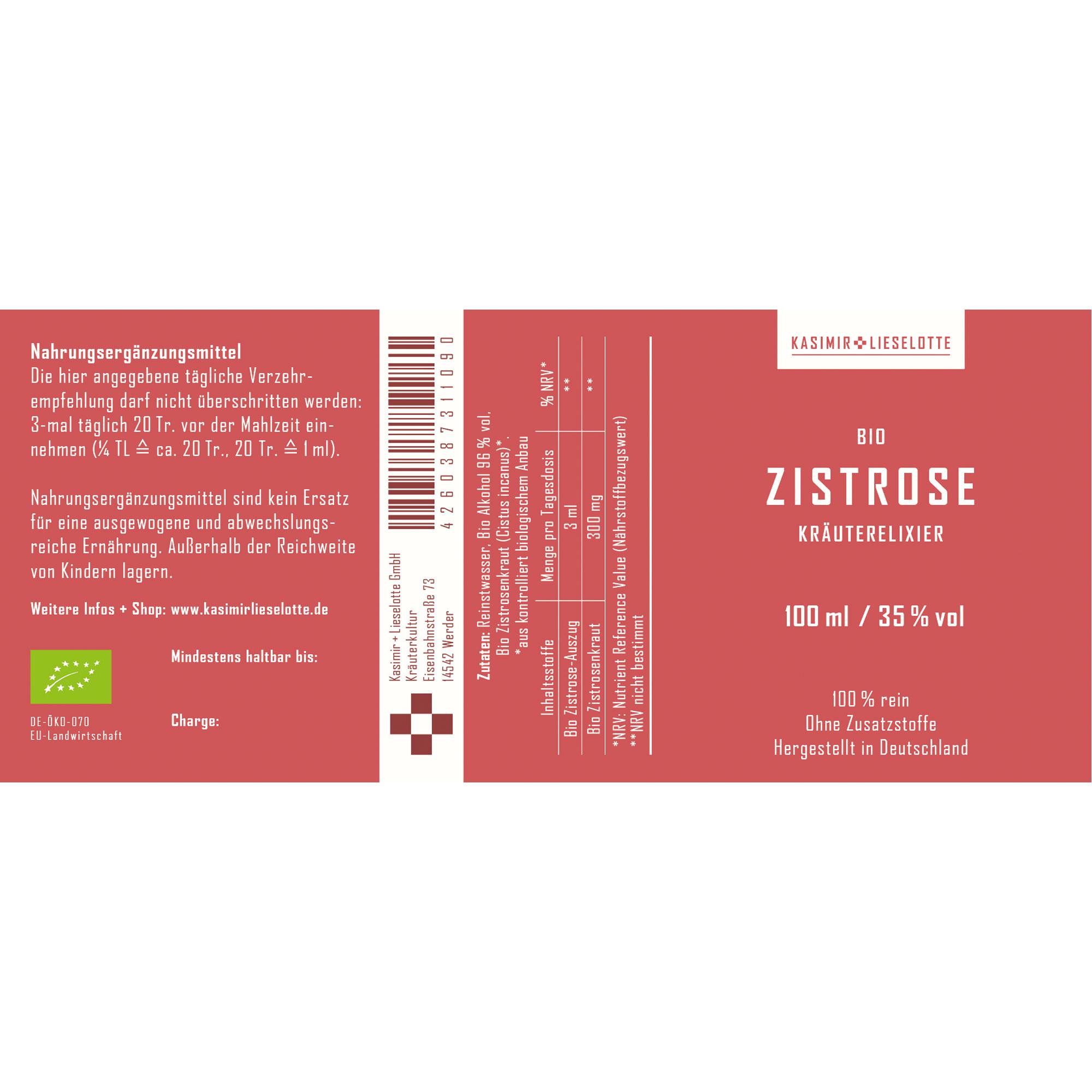 Zistrose Tinktur Bio 100 ml