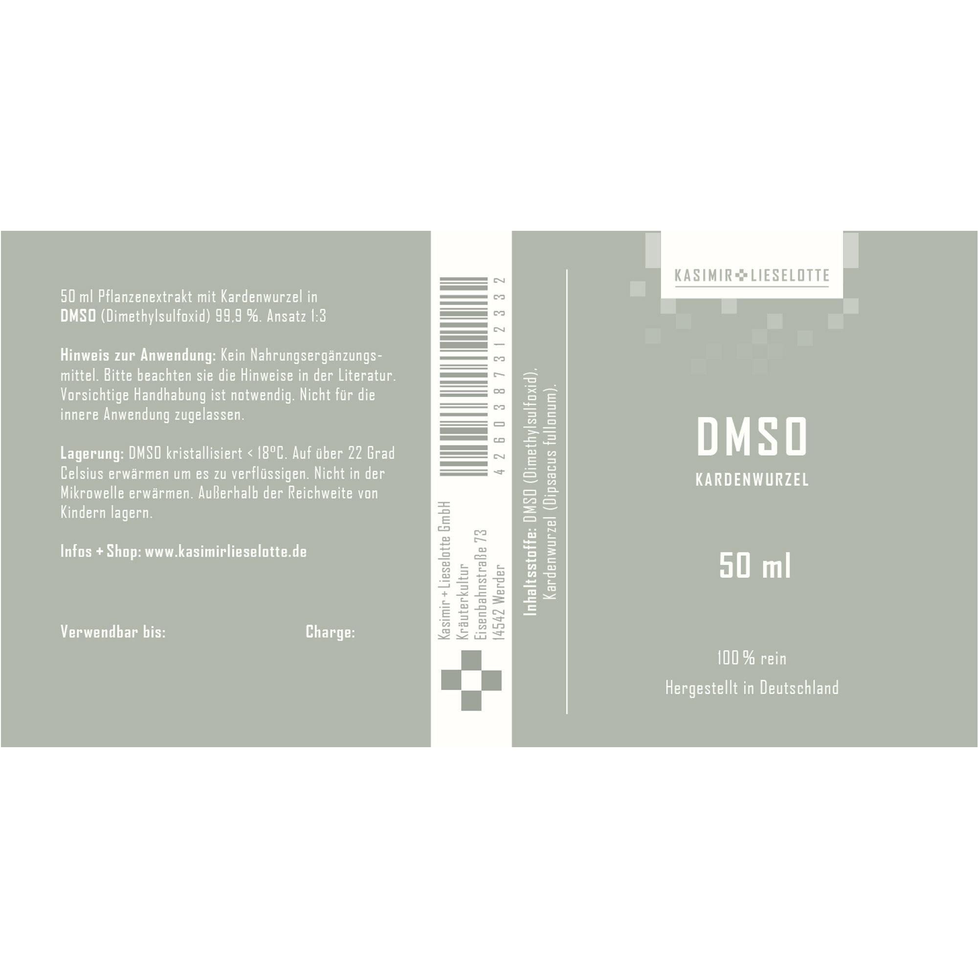 DMSO, Kardenwurzel, 50 ml, Kosmetikflasche, Inhaltsstoff DMSO
