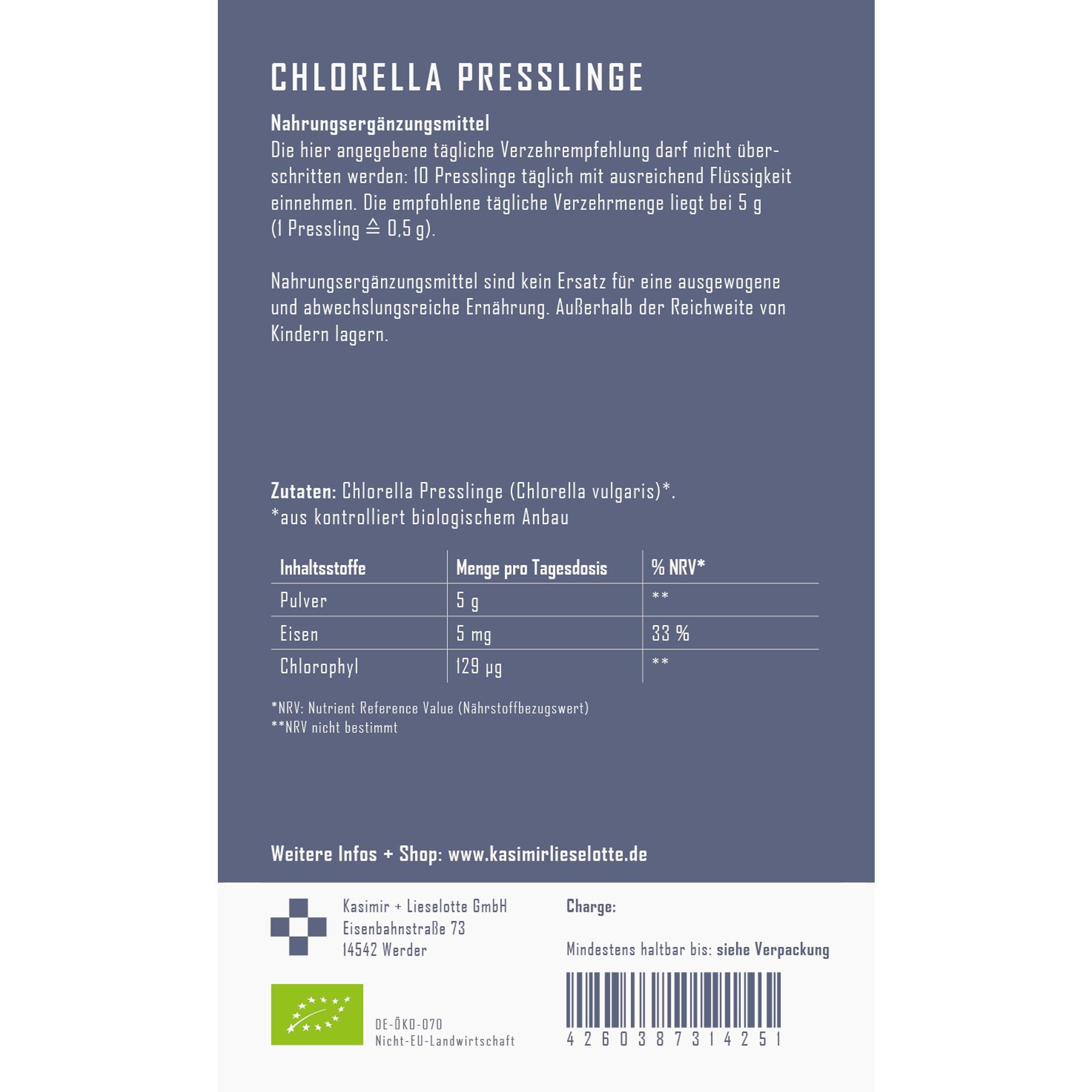 Chlorella Presslinge Bio - Auswahl: 200 g