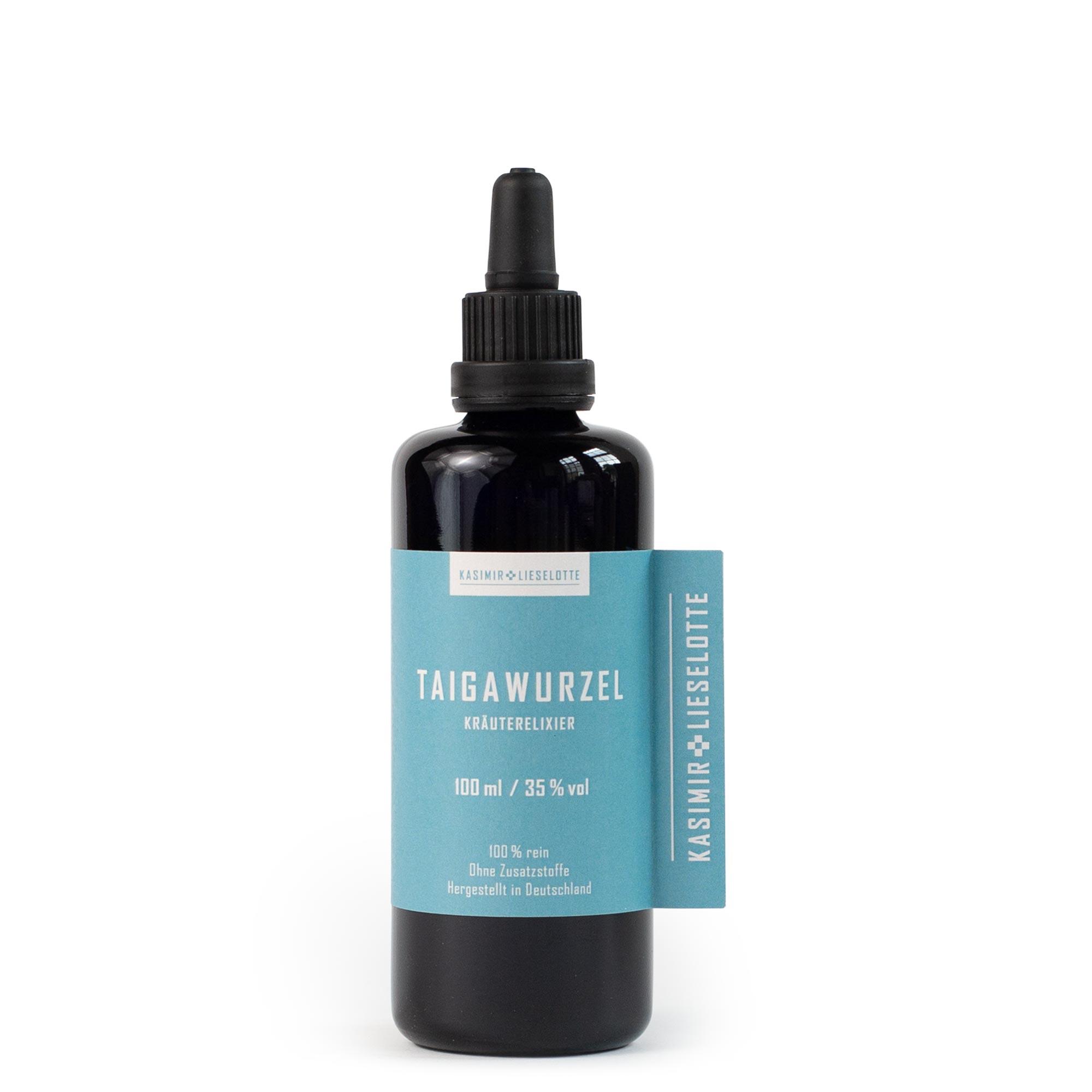 Kräuterelixier, Taigawurzel, Tinktur, 100 ml, Klarsichtetikett