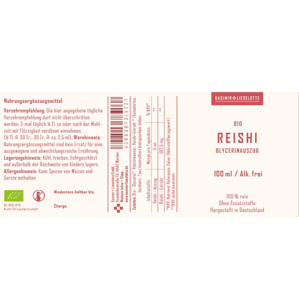 Reishi Tinktur Bio alkoholfrei 100 ml