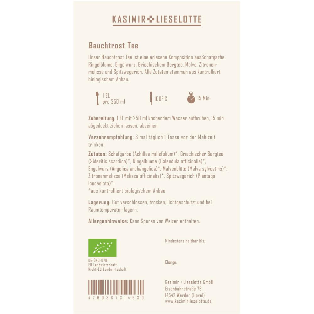 Bauchost Tee, Kräutertee, Zutaten, Biologisch, EU-Bio-Label