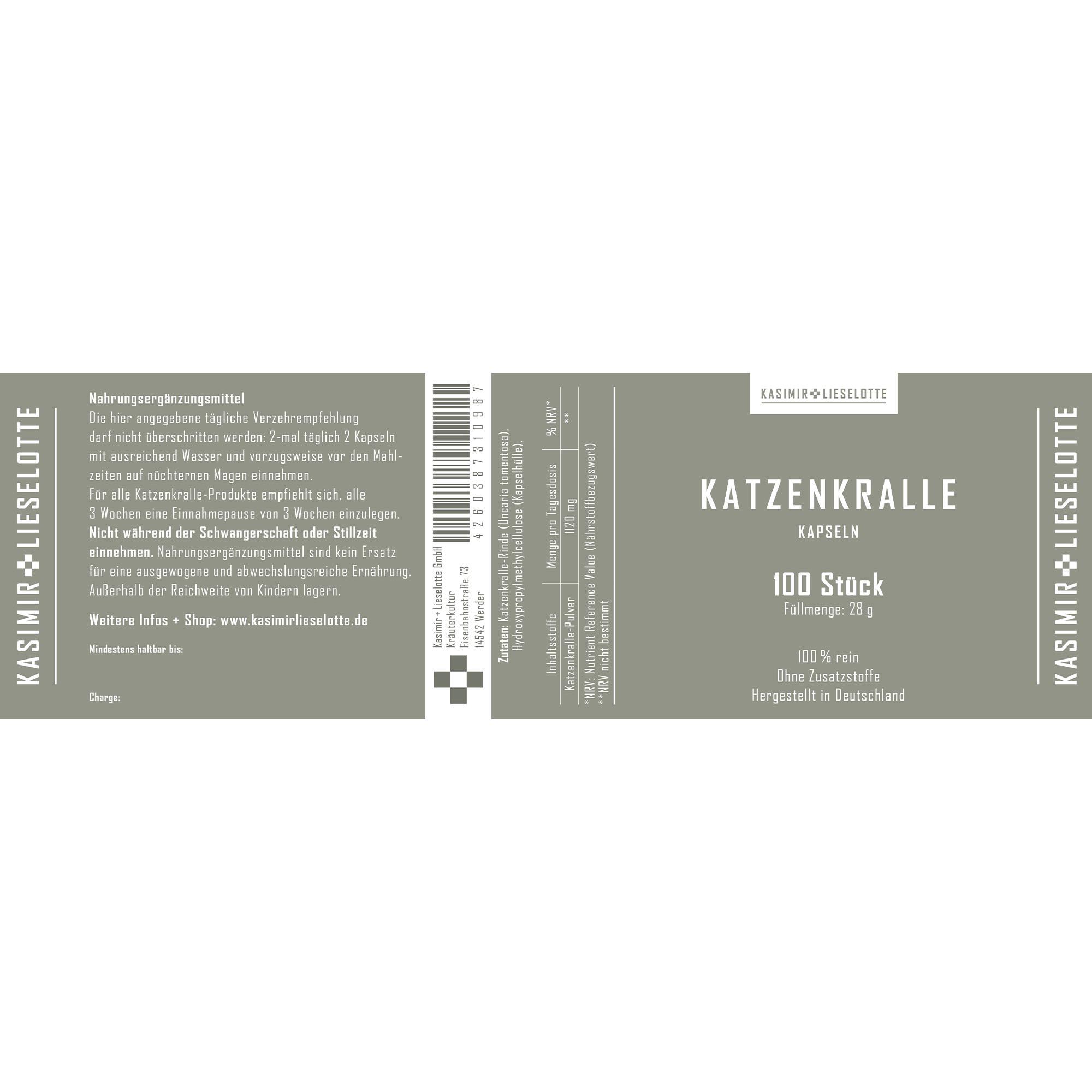 Katzenkralle Kapseln 100 Stück