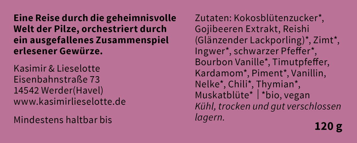 Kusmi & Lieselotte, Gewürze, Zutaten, Küchenware, 120 g