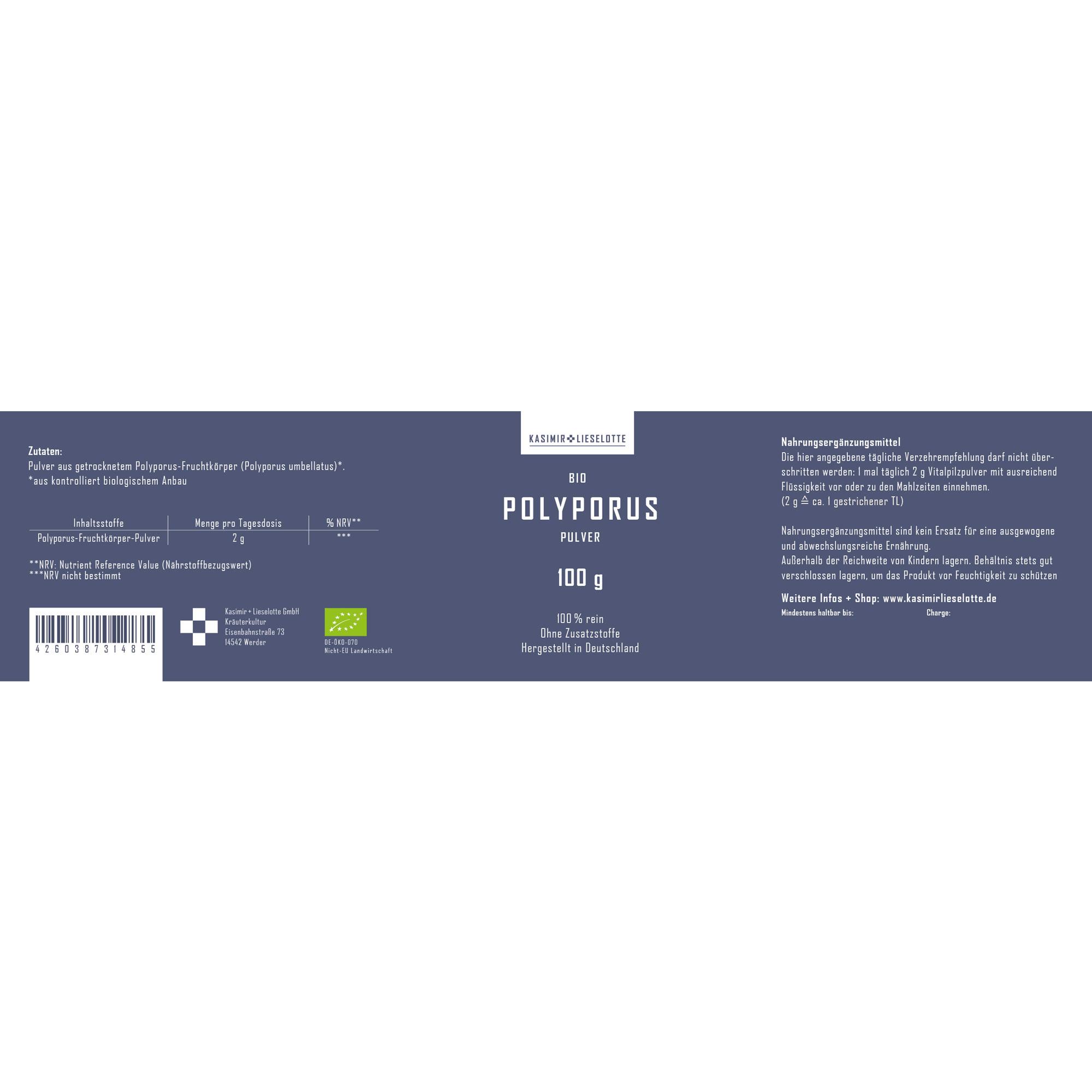 Polyporus Pulver Bio 100g