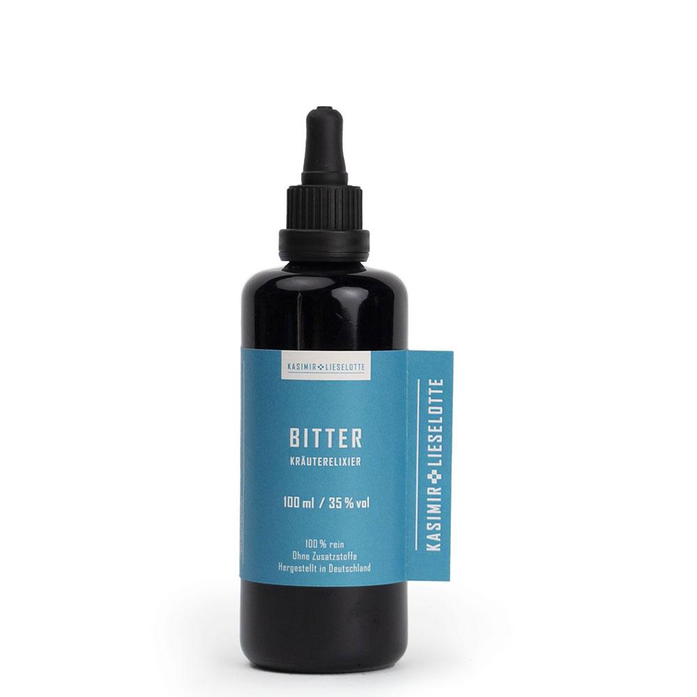 Kräuterelixier, Bit­ter, Kräuter, Tropfen, Flasche