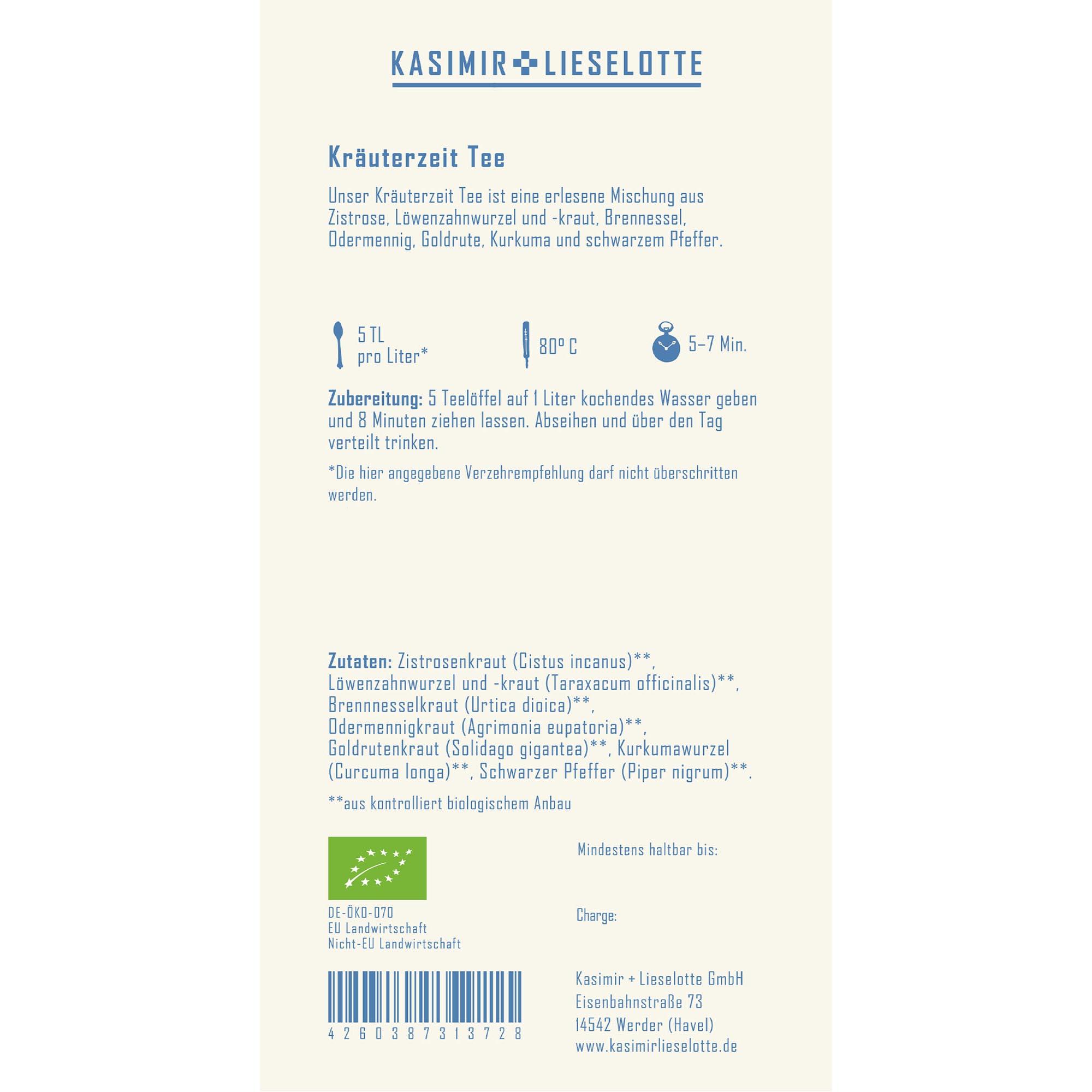 Kräutertee, Tee, Zutaten, Bio, EU-Logo