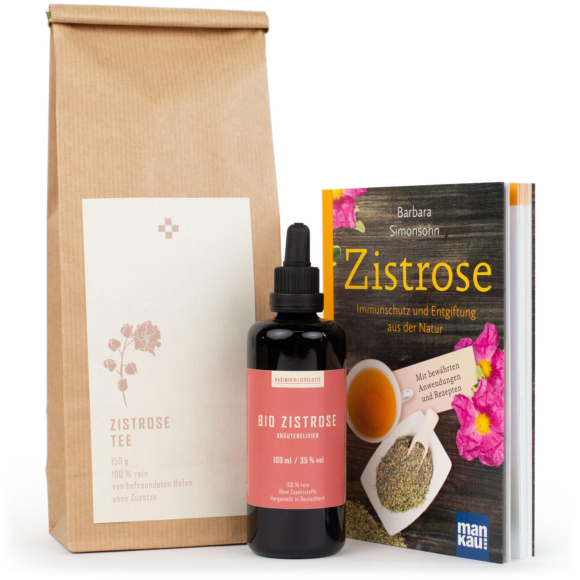 Zistrose Set - Tee, Tinktur & Buch Zistrose Set - Tee, Tinktur & Buch