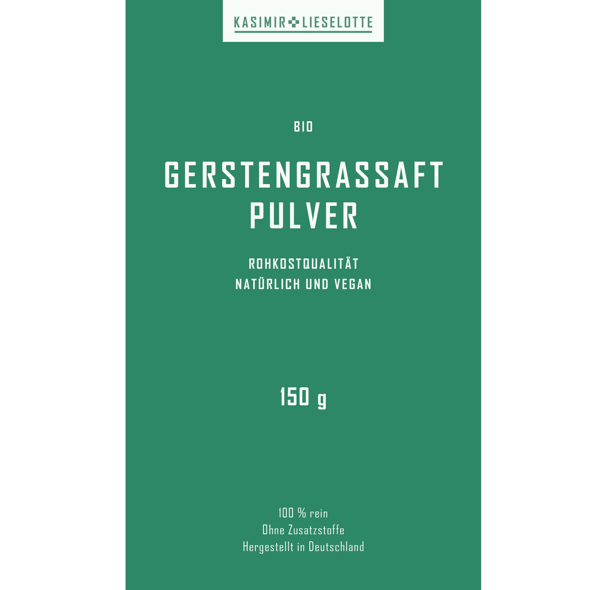 Gerstengrassaft, Pulver, Bio, 150 g, Rohkostqualität