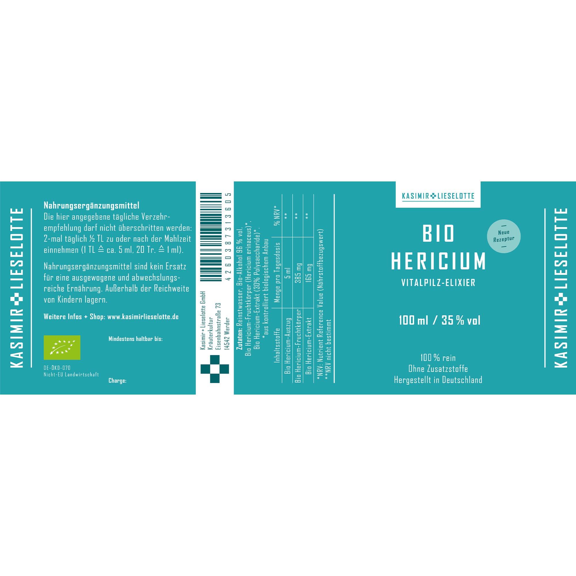 Bio, Hericum, Vitalpilz, Elixier, 100 ml