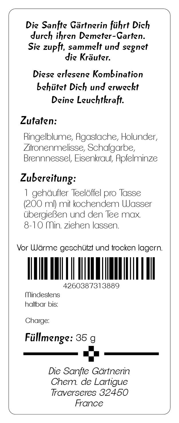 tee, kräutertee, inhaltsstoffe, etikett, barcode