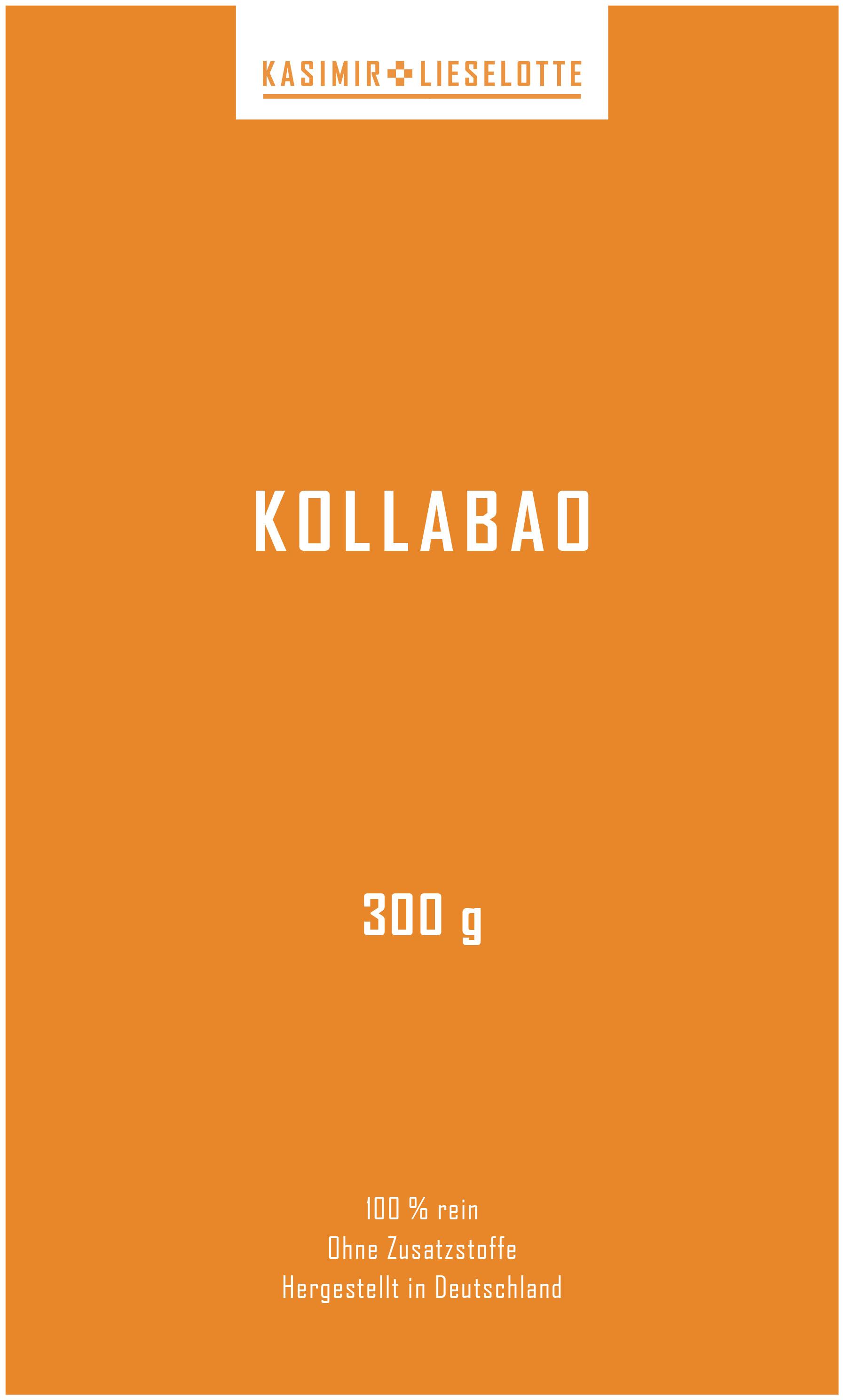 Kollabo, Kollabod, Produktverpackung, 300 g, 100% rein, Kollabao, 300 g, 100% rein, Hergestellt in Deutschland, Ohne Zusatzstoffe