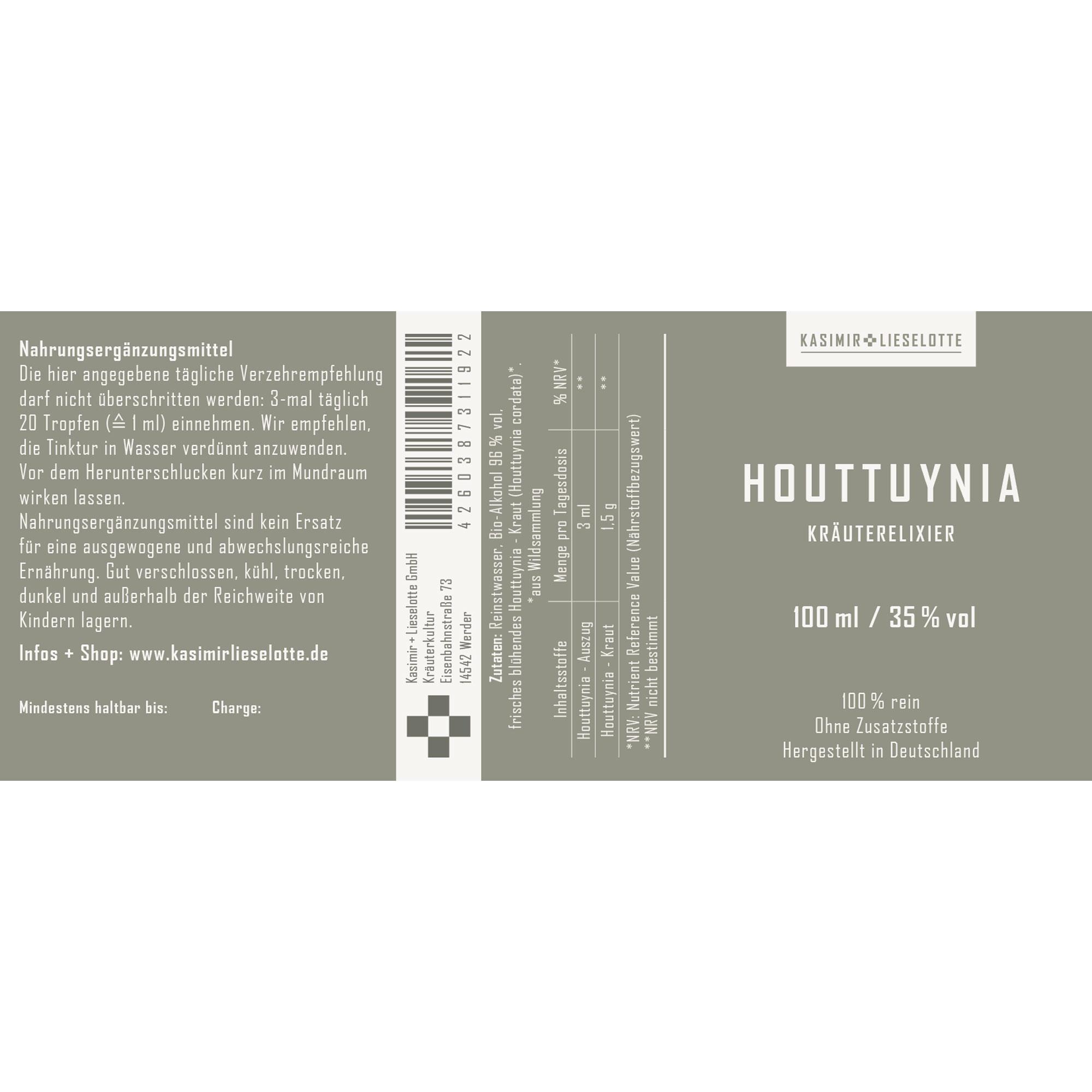 Kräuterelixier, Houttunya, 100 ml, 35% vol, Flüssigextrakt