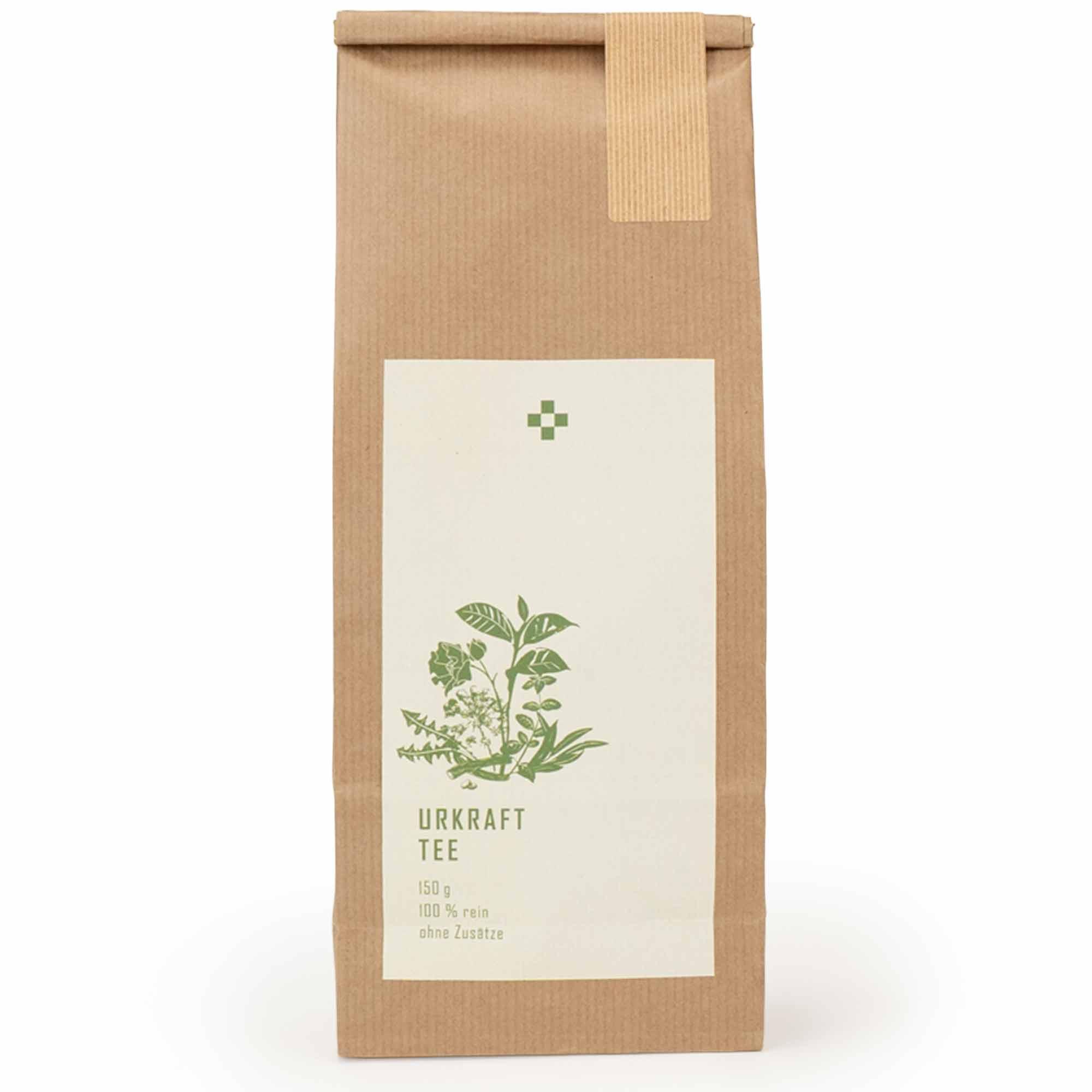 tee, kräutertee, verpackung, braunes papier, etikett