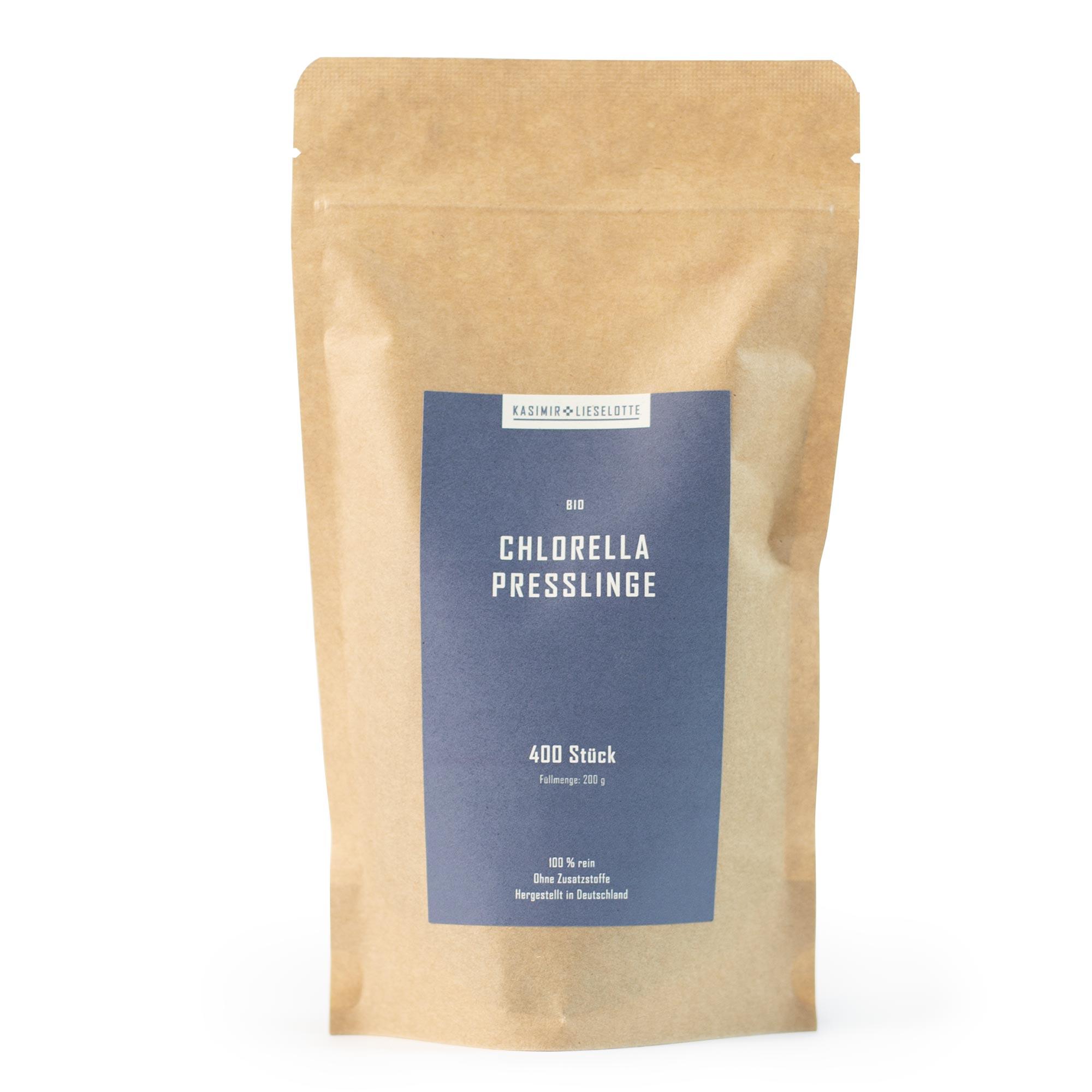Chlorella, Presslinge, Bio, 400 Stück, Verpackung