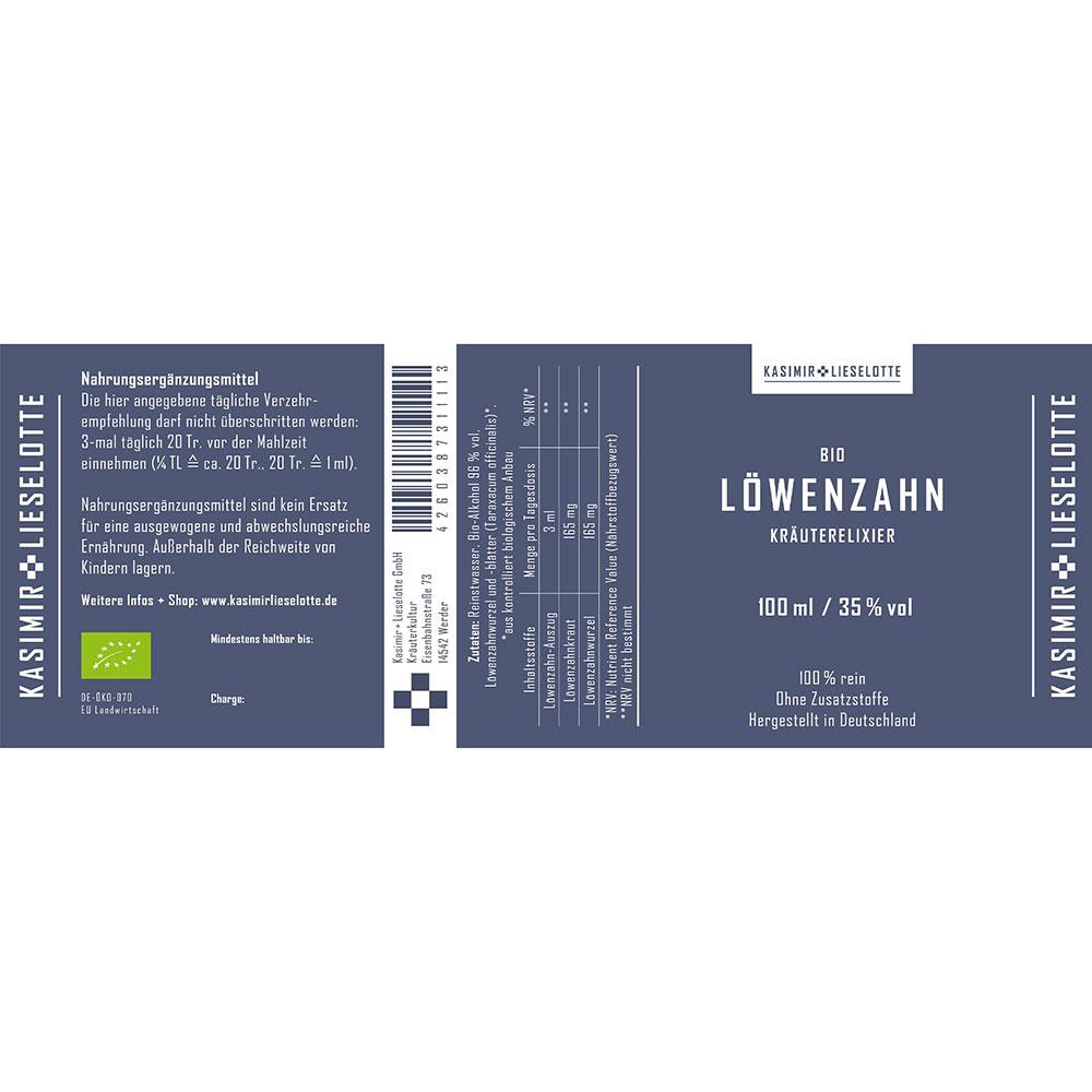 bio, kräuterlix, löwenzahn, 100 ml, vegan