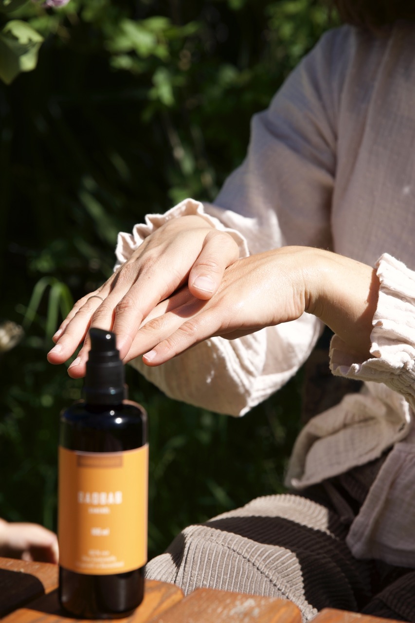 Handpeeling, Pflegeöl, Flasche, Sprühflasche, Naturkosmetik