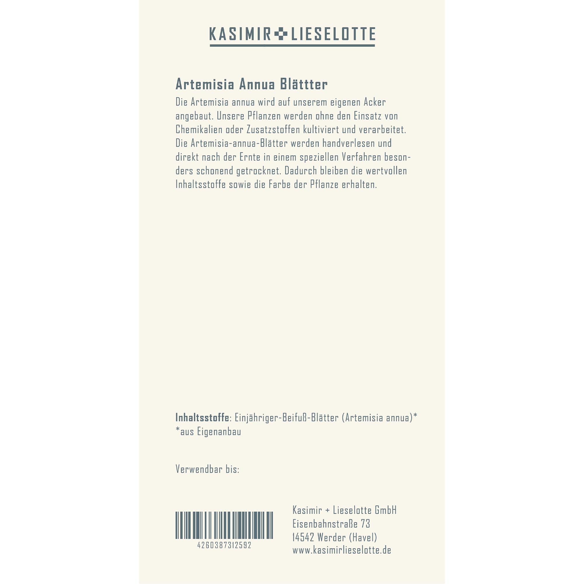 Artemisia annua, Blätter, Samen, Pflanzenprodukt, Beutelinformation