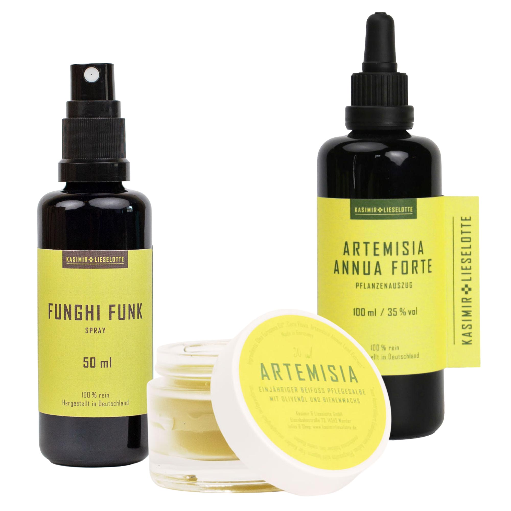 Funghi Funk Ergänzungspaket mit Funghi Funk Spray, Artemisia annua Salbe und Artemisia annua Forte Pflanzenauszug