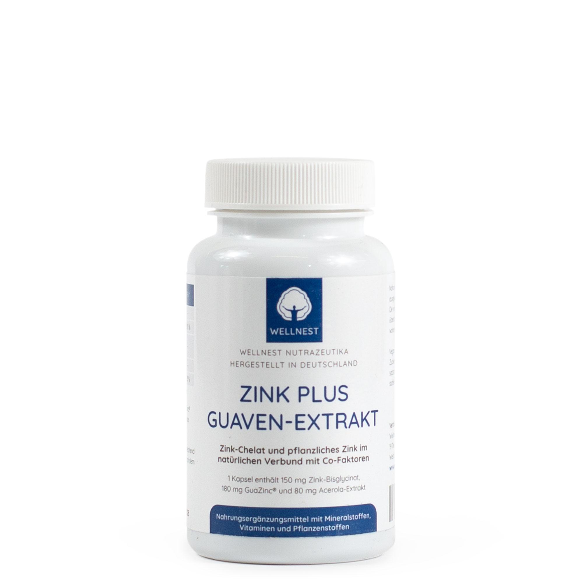 Zink-Bisglycinat 30 mg Guaven-Extrakt GuaZinc® von Wellnest