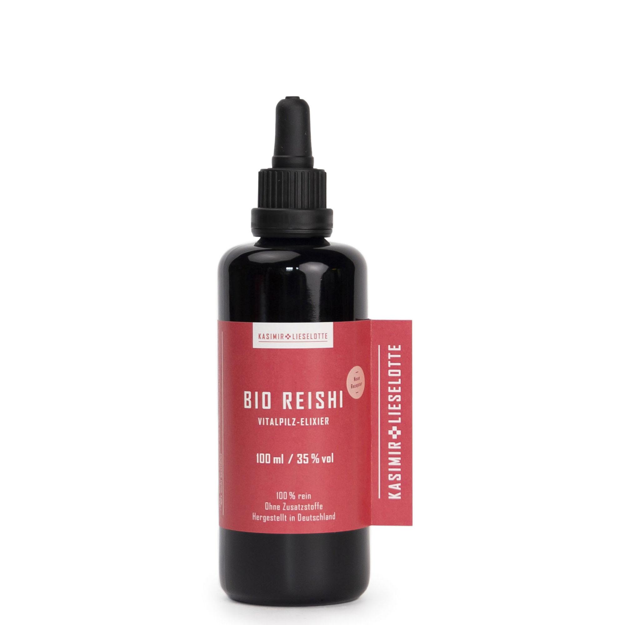 Bio Reishi, Vitalpilz-Elixier, Tinkturenflasche, Rote Label, 100 ml