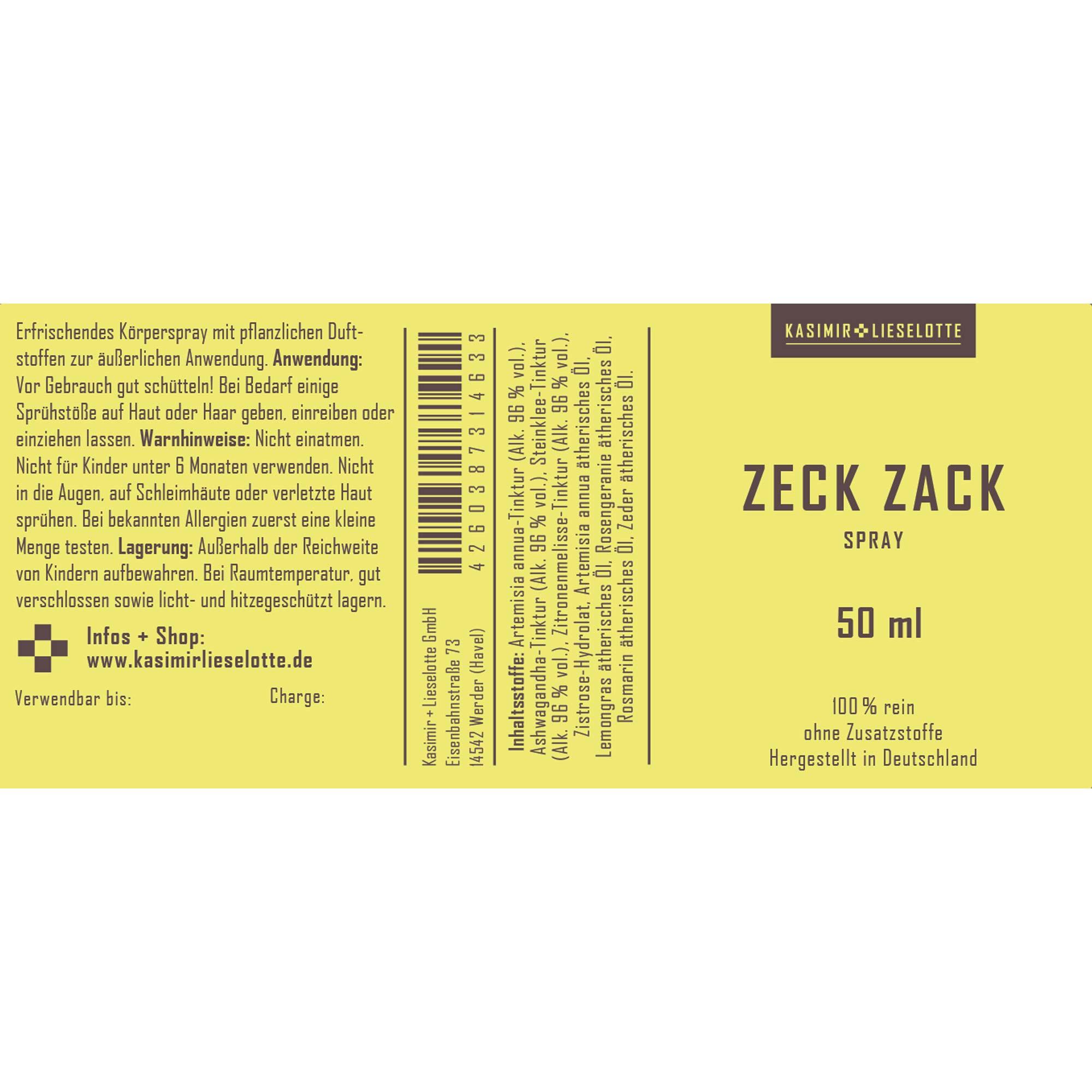 Spary, Körperpflege, Duft, Zeck Zack, 50 ml, Spray, Duftstoff, Körper, Kasimir, Zeck Zack, Zack Zack Sprüh, Duftspray, Körperspray, 50 ml, Hergestellt in Deutschland, Spray, Duftspray, Körper, Duft, 50 ml, spray, Duftspray, Körper, Duft, Zitrone?