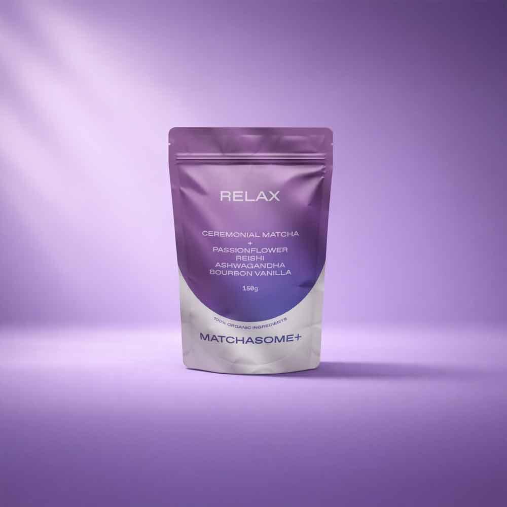 Matcha, Ceremonial Matcha, Relax, Beutel, Vanilla, Matcha, Zeremonielle Matcha, Beutel, Lila Verpackung, Getränkezubehör