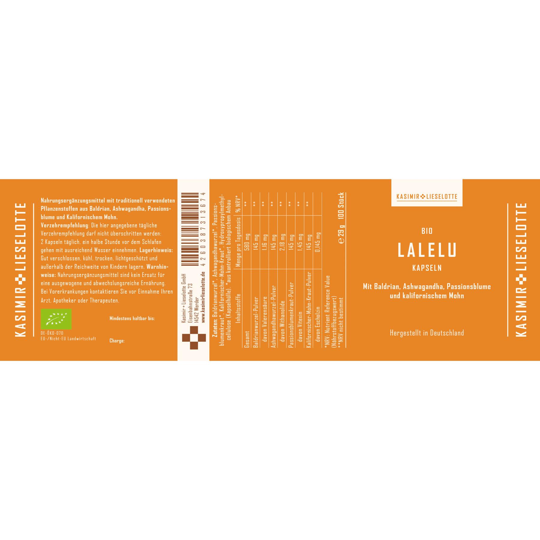kapseln, bio, laleelu, kapseln?, orange?