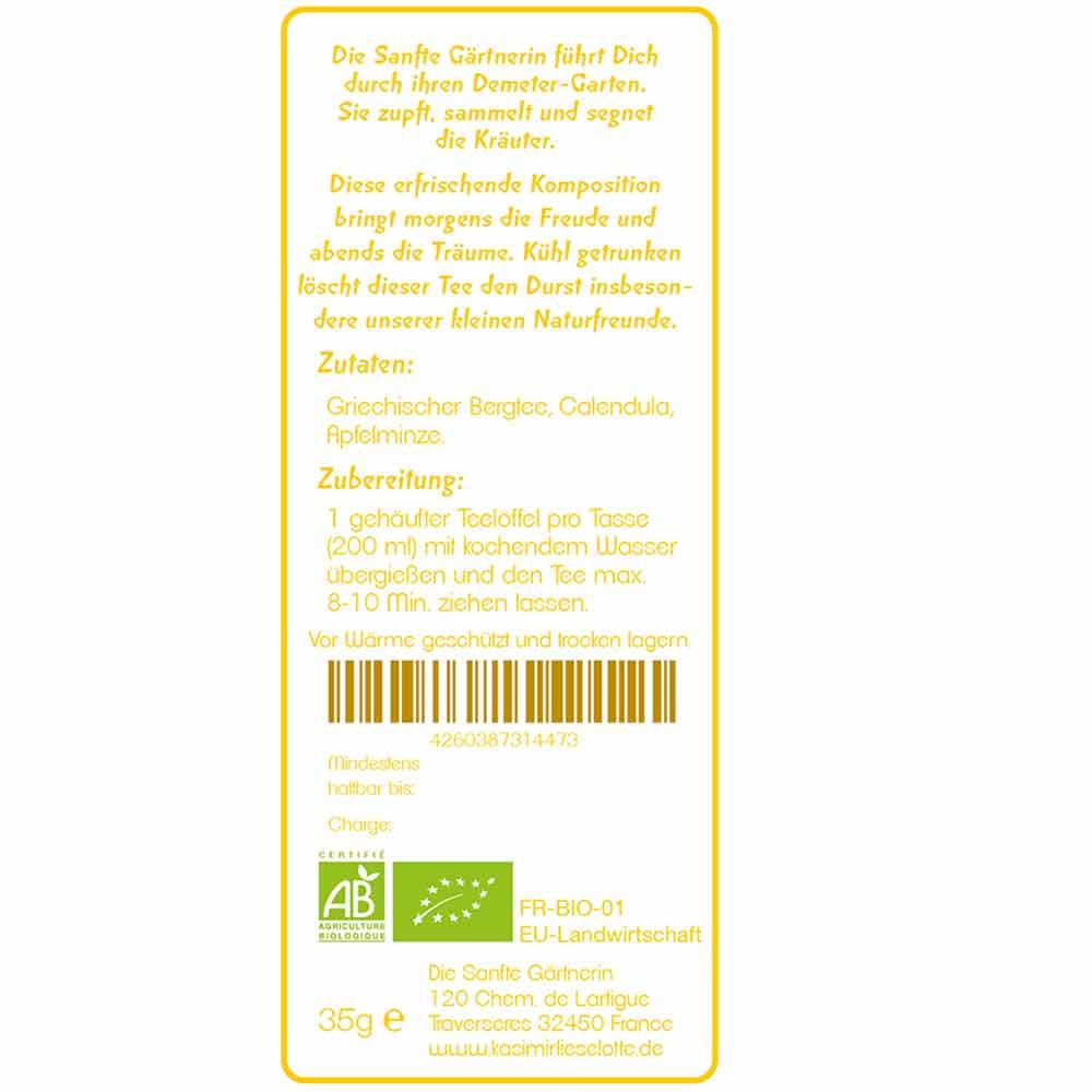 Small thirst quencher - Demeter tea, Die Sanfte Gärtnerin 35g